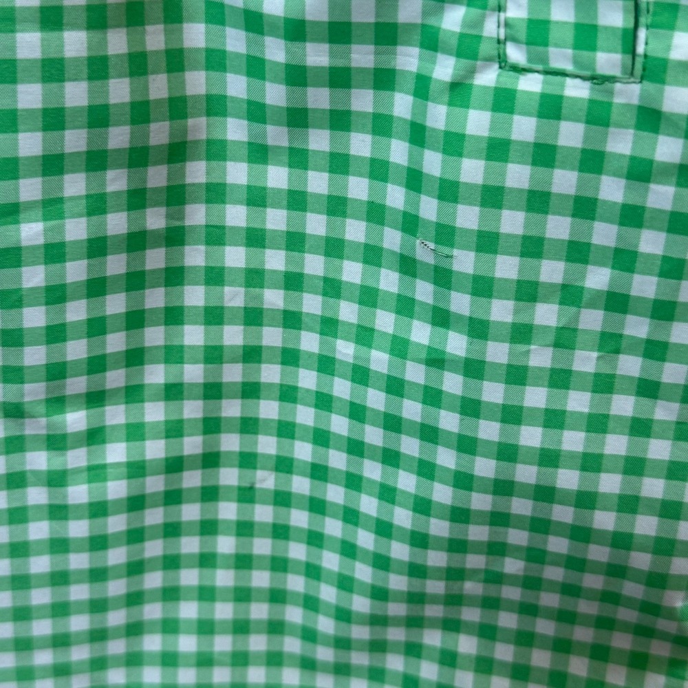 Lands End Green Gingham Hooded Raincoat Trench Belted Plus Size 1X 16W-18W - Picture 12 of 16